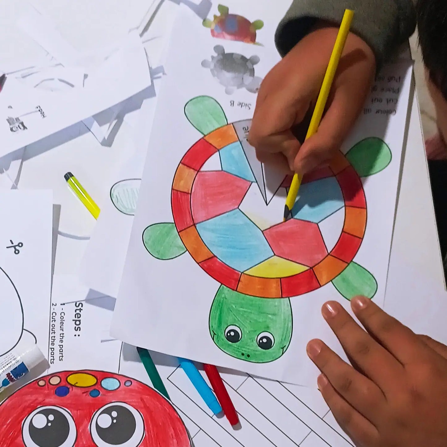 Create & Explore! Fun Turtle Craft Activity - Boost Fine Motor Skills - Engaging Printable Art Project for Kids