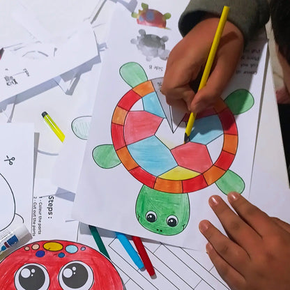 Create & Explore! Fun Turtle Craft Activity - Boost Fine Motor Skills - Engaging Printable Art Project for Kids