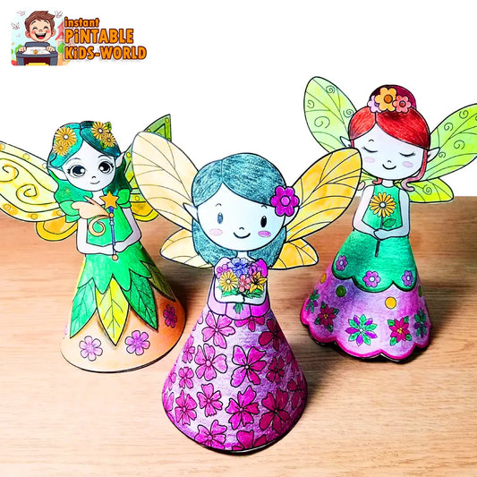 The three beautifuls fairies - Magical 3D Paper Doll Kit - Fun, Easy Craft Activities for Kids with Montessori Learning Benefits!