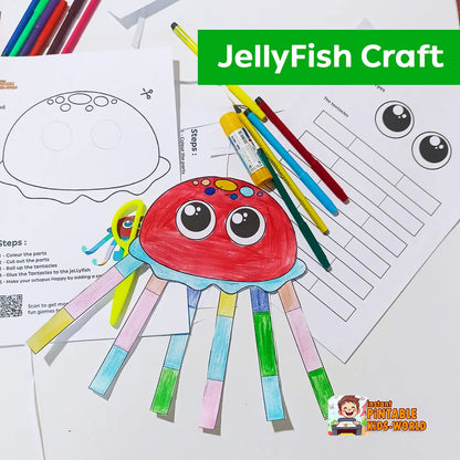 Jellyfish Craft - Ocean Adventure Activity - Underwater Fine Motor Fun for Preschoolers