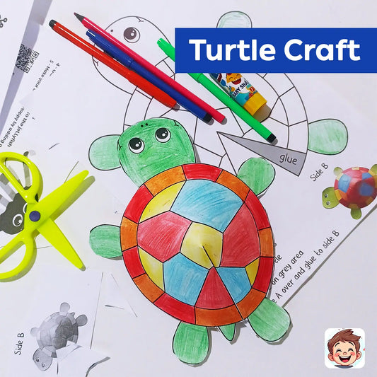 Create & Explore! Fun Turtle Craft Activity - Boost Fine Motor Skills - Engaging Printable Art Project for Kids