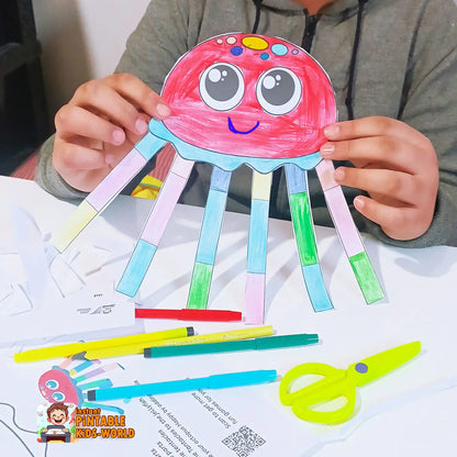 Jellyfish Craft - Ocean Adventure Activity - Underwater Fine Motor Fun for Preschoolers