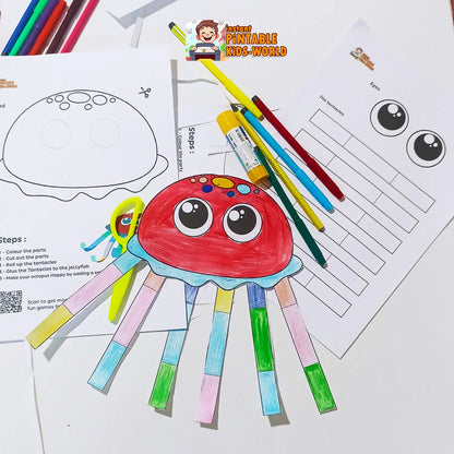 Jellyfish Craft - Ocean Adventure Activity - Underwater Fine Motor Fun for Preschoolers