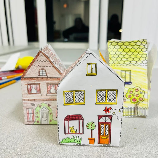 Village paper n1 - Printable Paper Houses Craft Kit for Kids – Fun Coloring and Creative Activity!