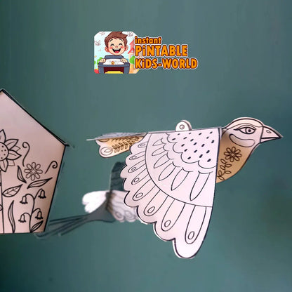 3D Paper Birds - Fun Printable Coloring and Craft for Kids – Creative Instant Activity at Your Fingertips!