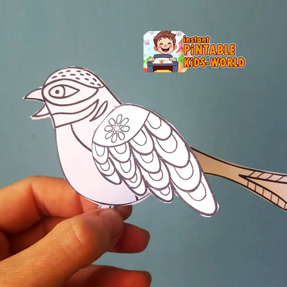 3D Paper Birds - Fun Printable Coloring and Craft for Kids – Creative Instant Activity at Your Fingertips!